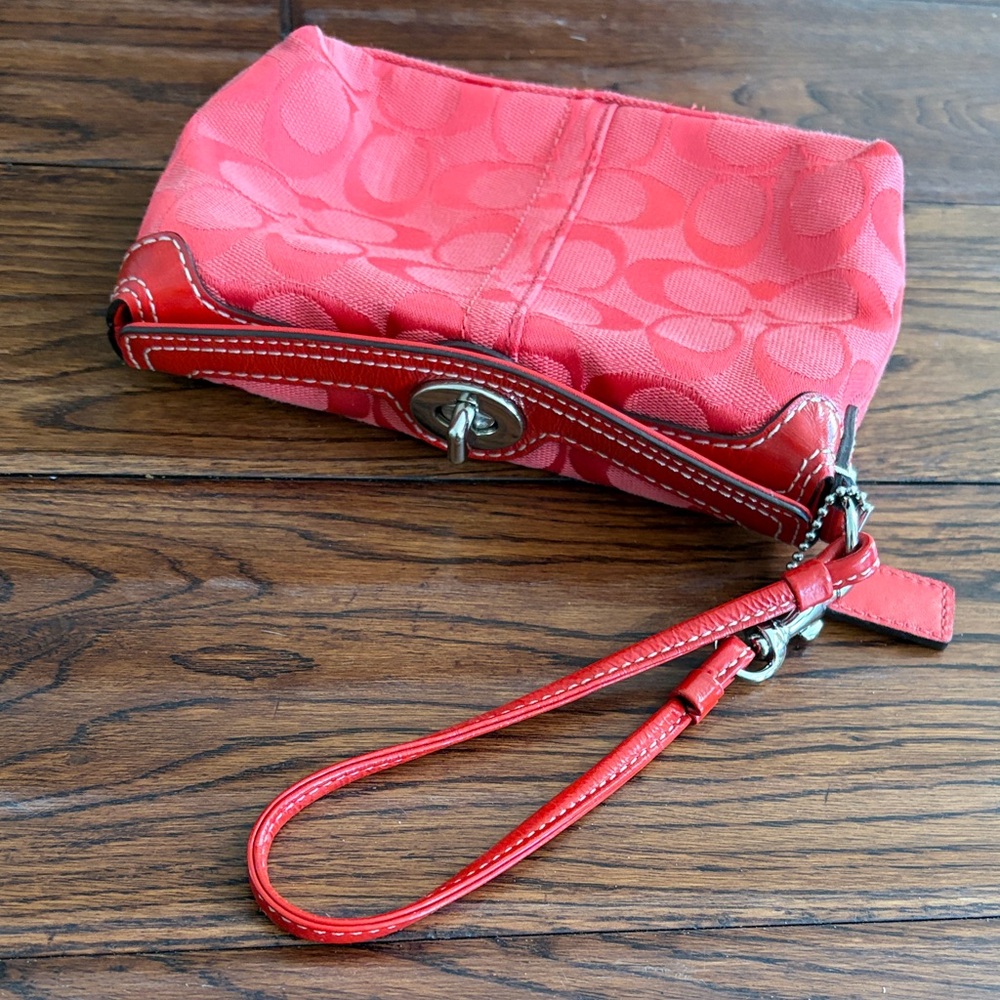 Coach Red Signature Wristlet